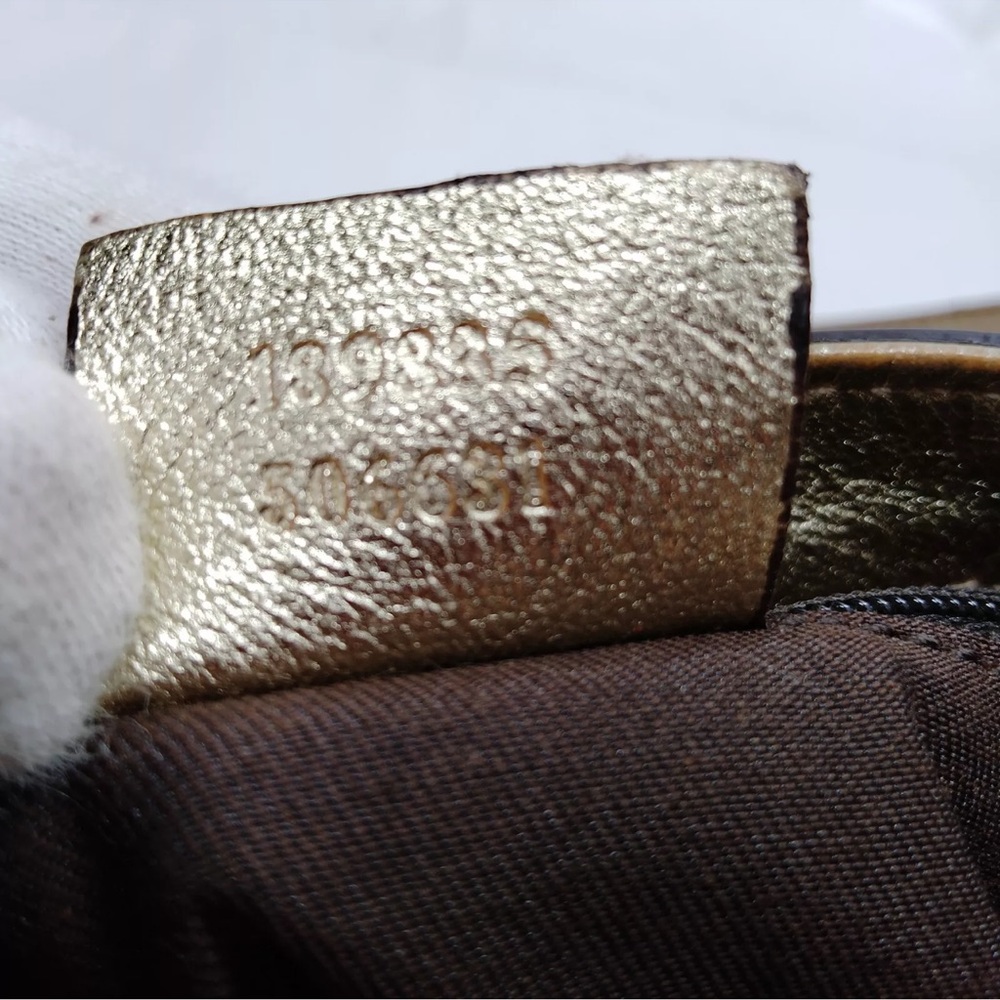 Authentic Large Gucci Hand Bag Gold/Brown Canvas - Picture 9 of 9